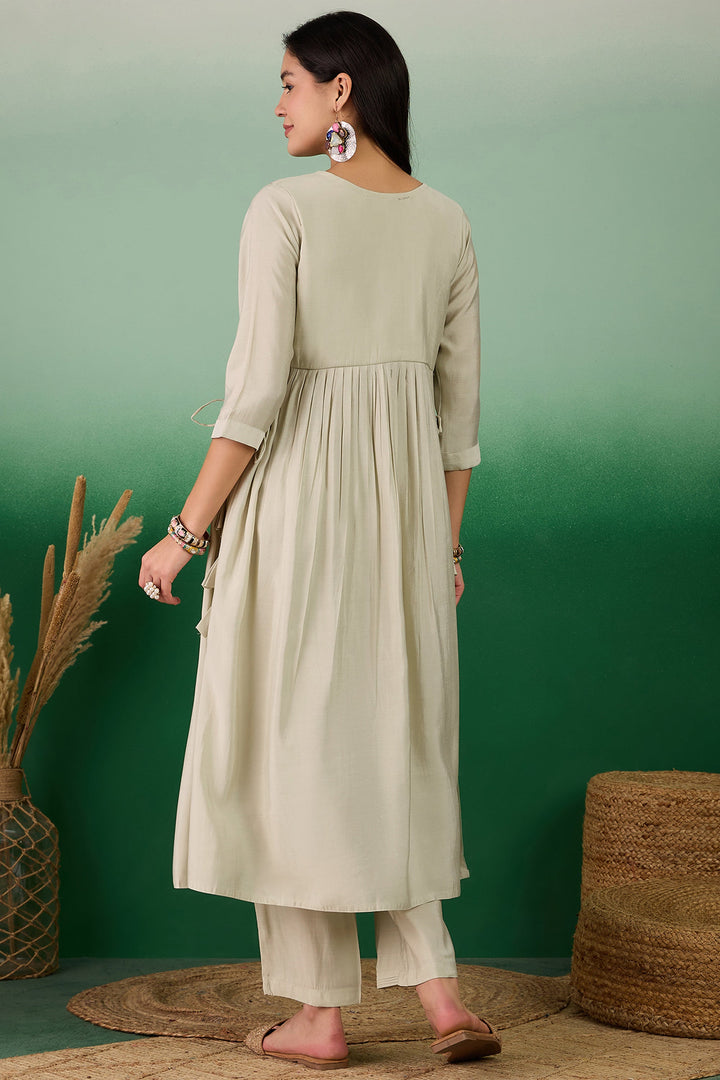 Green Color Muslin Fabric Riveting Readymade Kurti With Bottom | Buy Online India