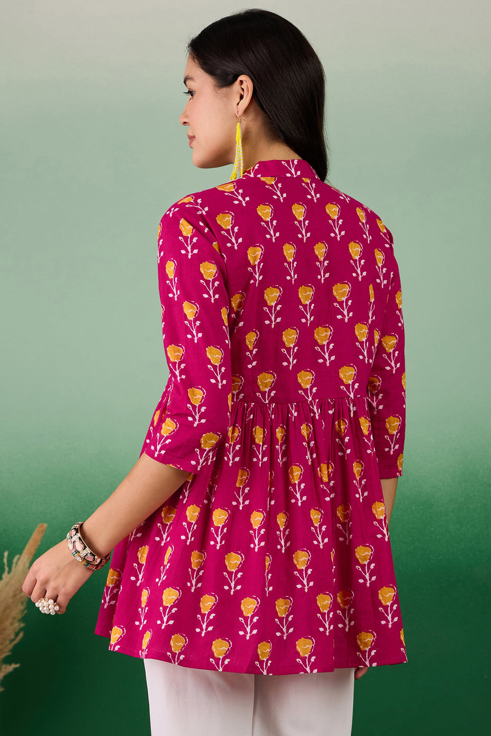 Appealing Pink Color Cotton Fabric Casual Wear Readymade Kurti | Buy Online India