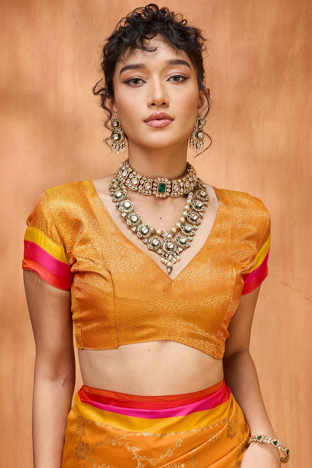 Mustard Color Weaving Work Brilliant Satin Silk Saree