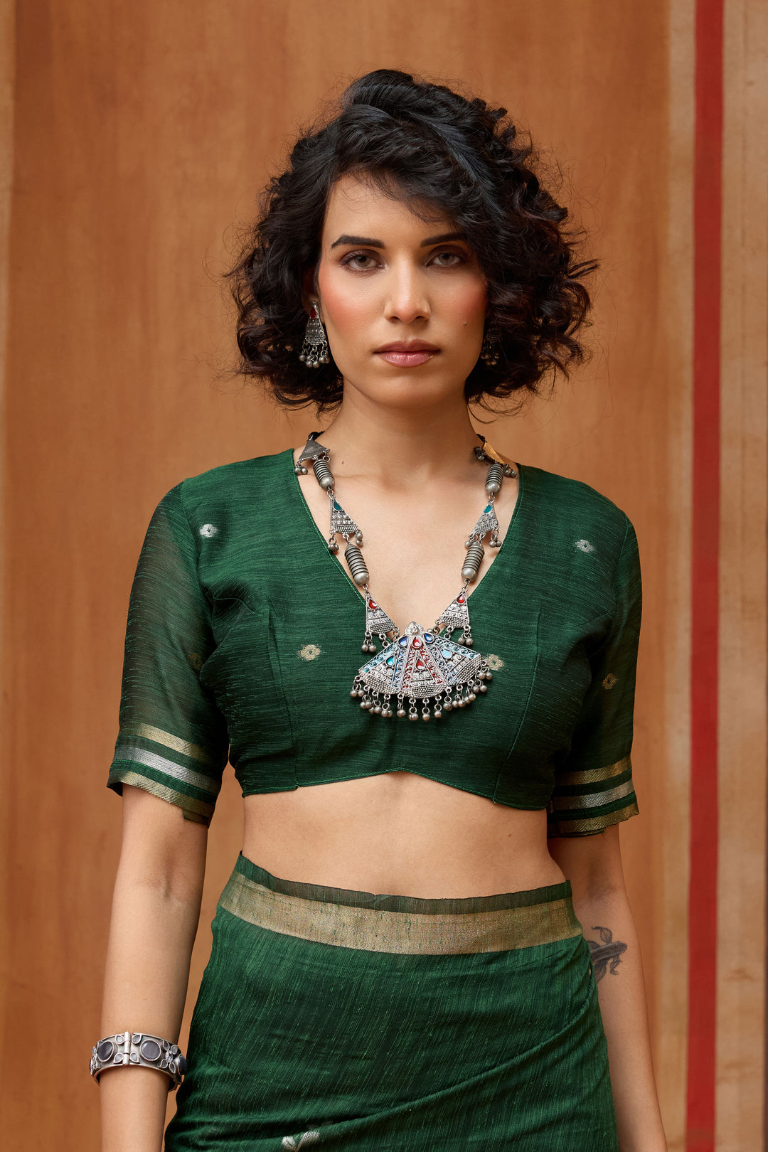 Green Color Gorgeous Look Silk Handloom Weaving Saree