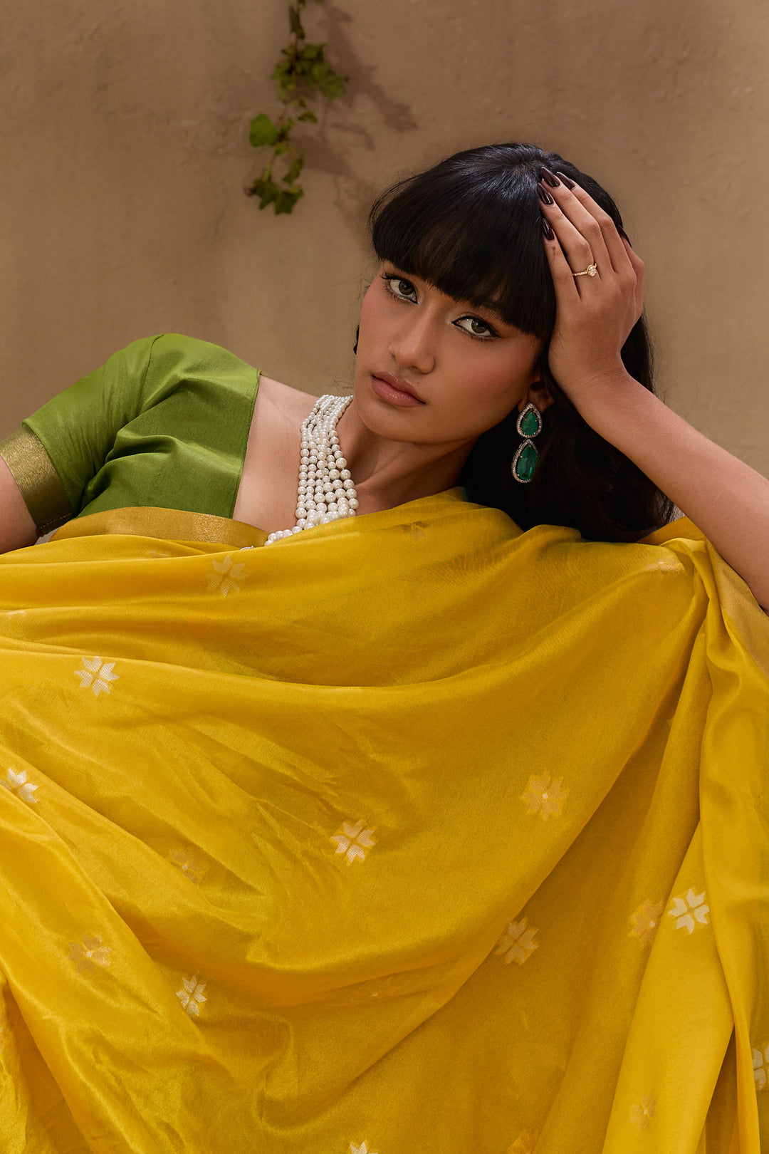 Trendy Yellow Tussar Silk Handloom Weaving Saree