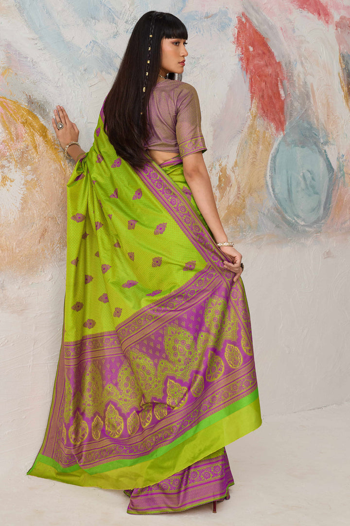 Green Kanjivaram Style Weaving Function Wear Saree