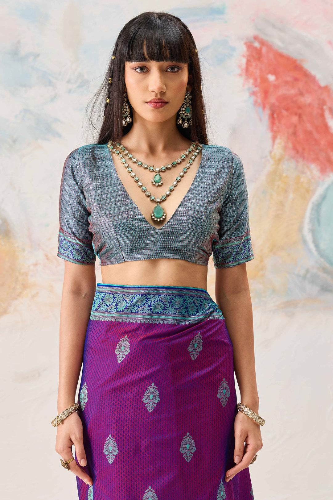 Purple Function Wear Kanjivaram Style Silk Weaving Saree