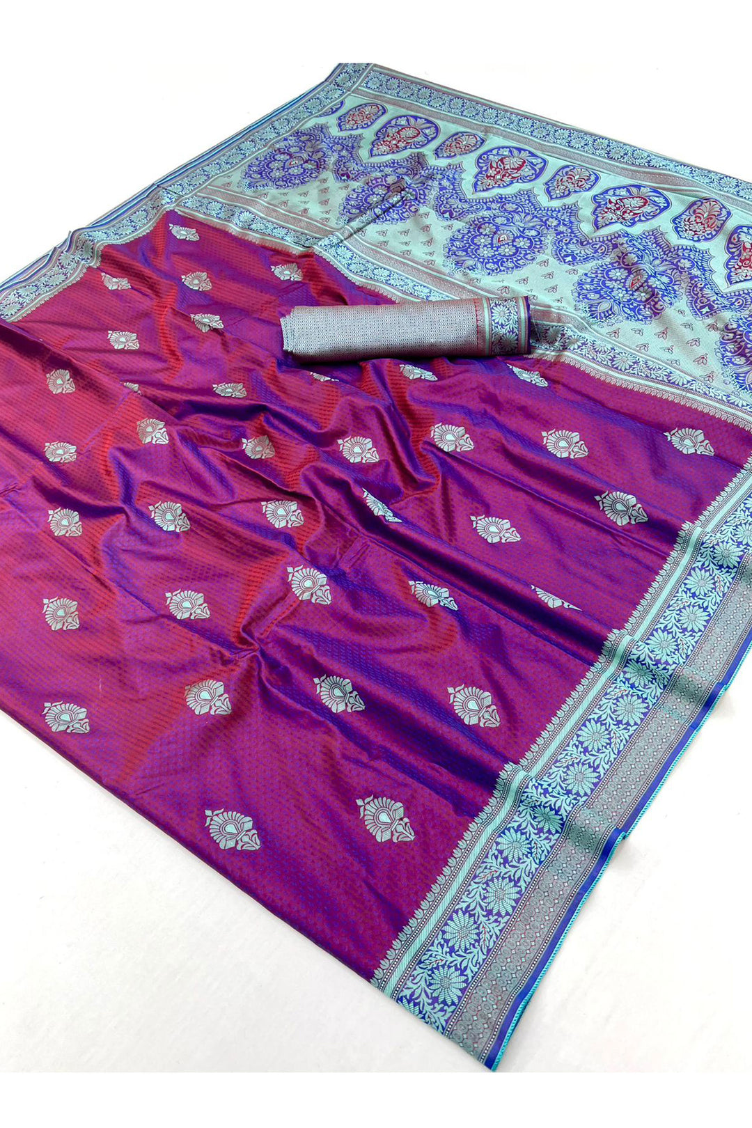 Purple Function Wear Kanjivaram Style Silk Weaving Saree