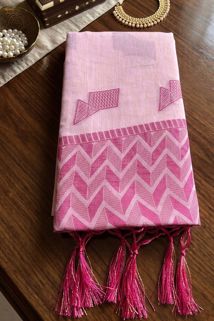 Pink Color Linen Festive Style Saree | Buy Online India