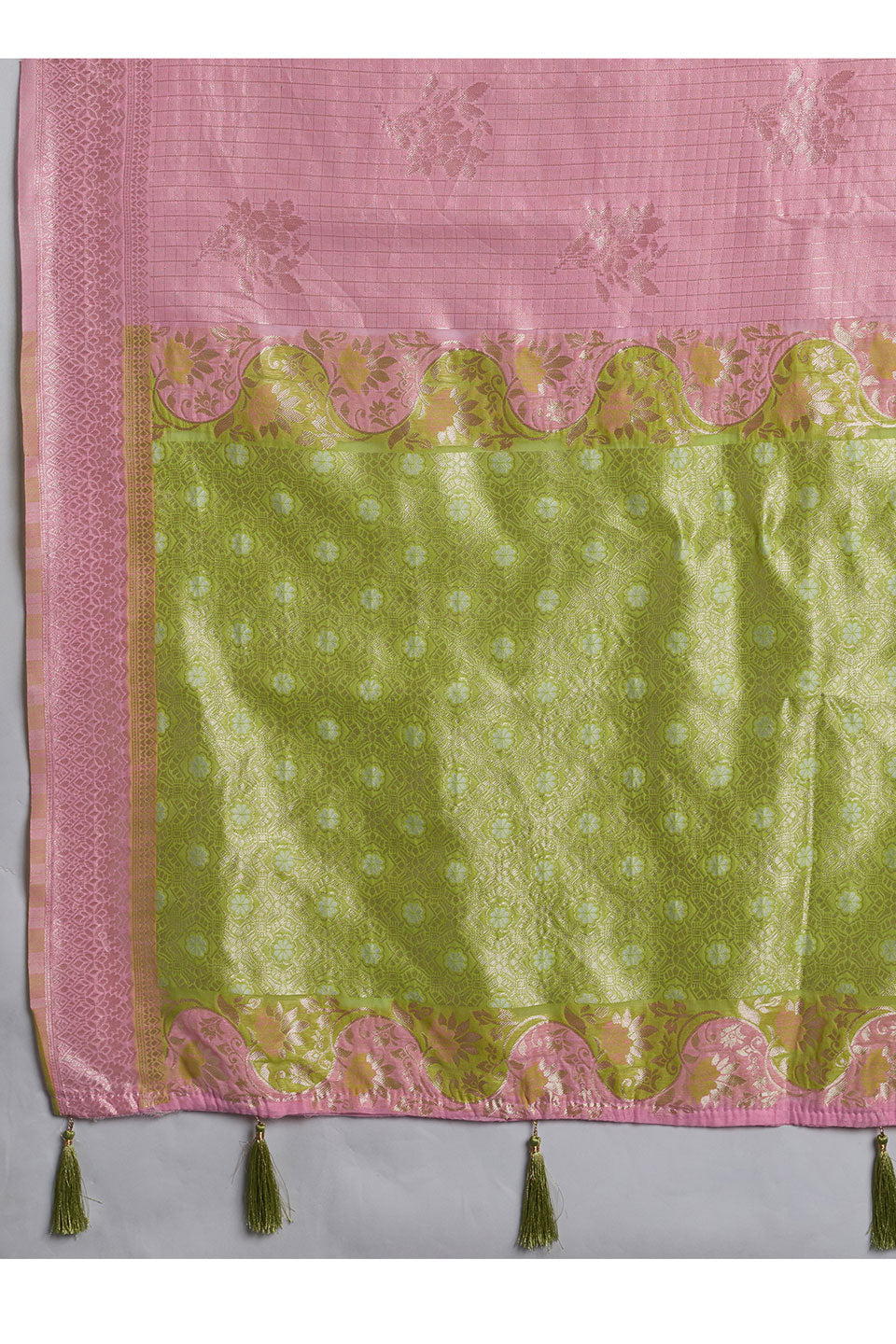 Pink Linen Cotton Weaving Designs Saree | Buy Online India