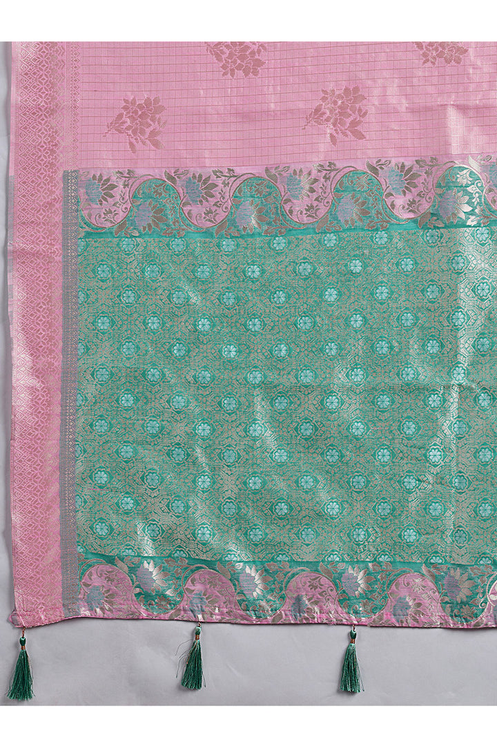 Linen Cotton Pink Weaving Designs Saree | Buy Online India