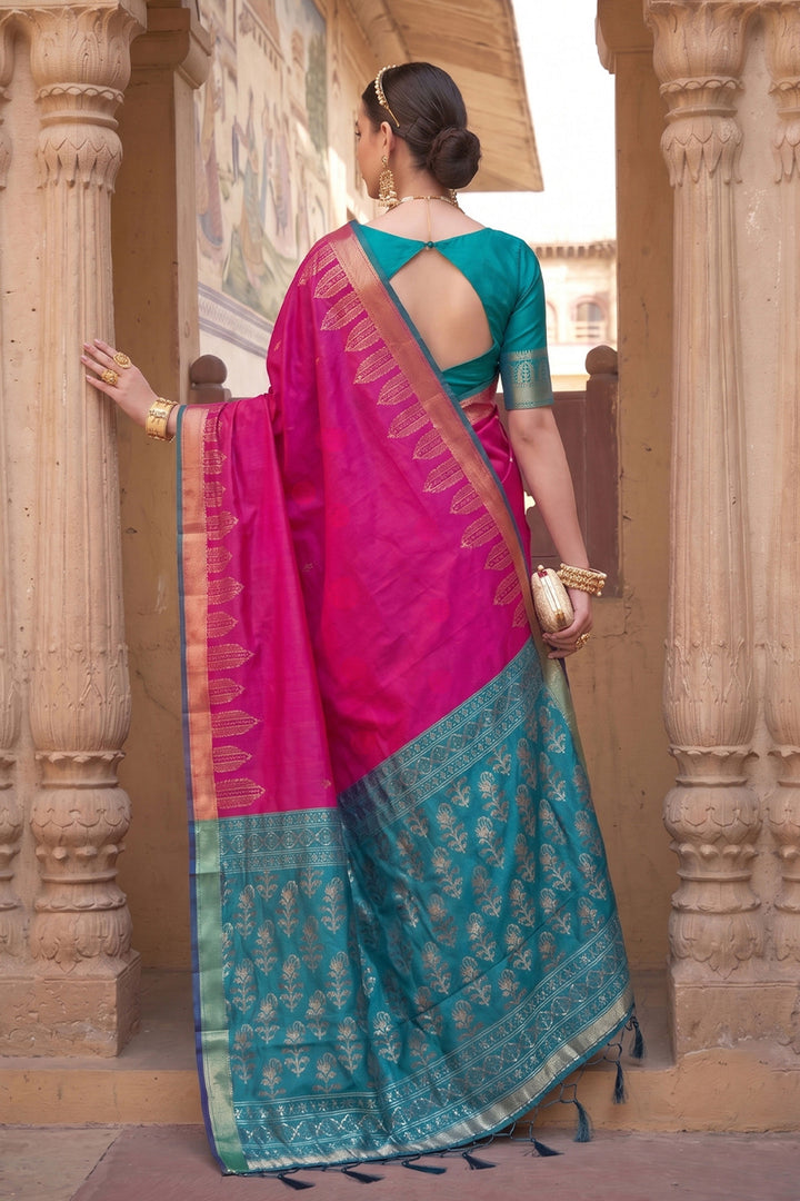 Pink Color Weaving Work Art Silk Saree For Festive | Buy Online India