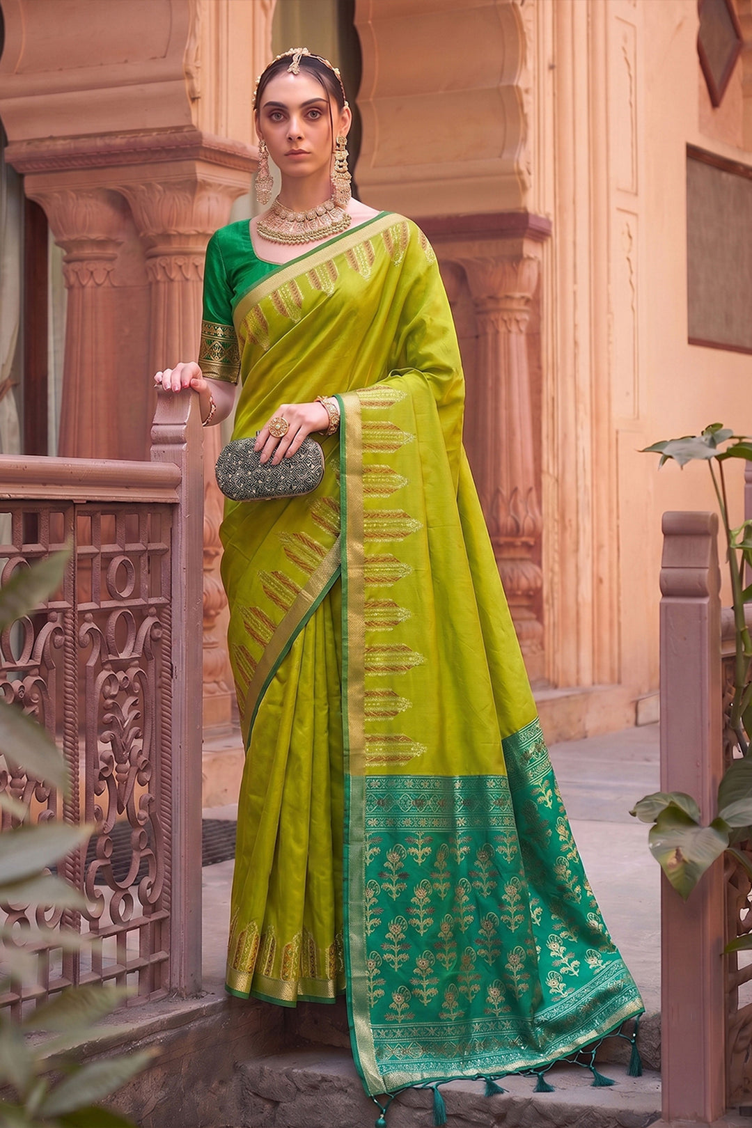 Sea Green Color Weaving Work Art Silk Saree For Festive | Buy Online India