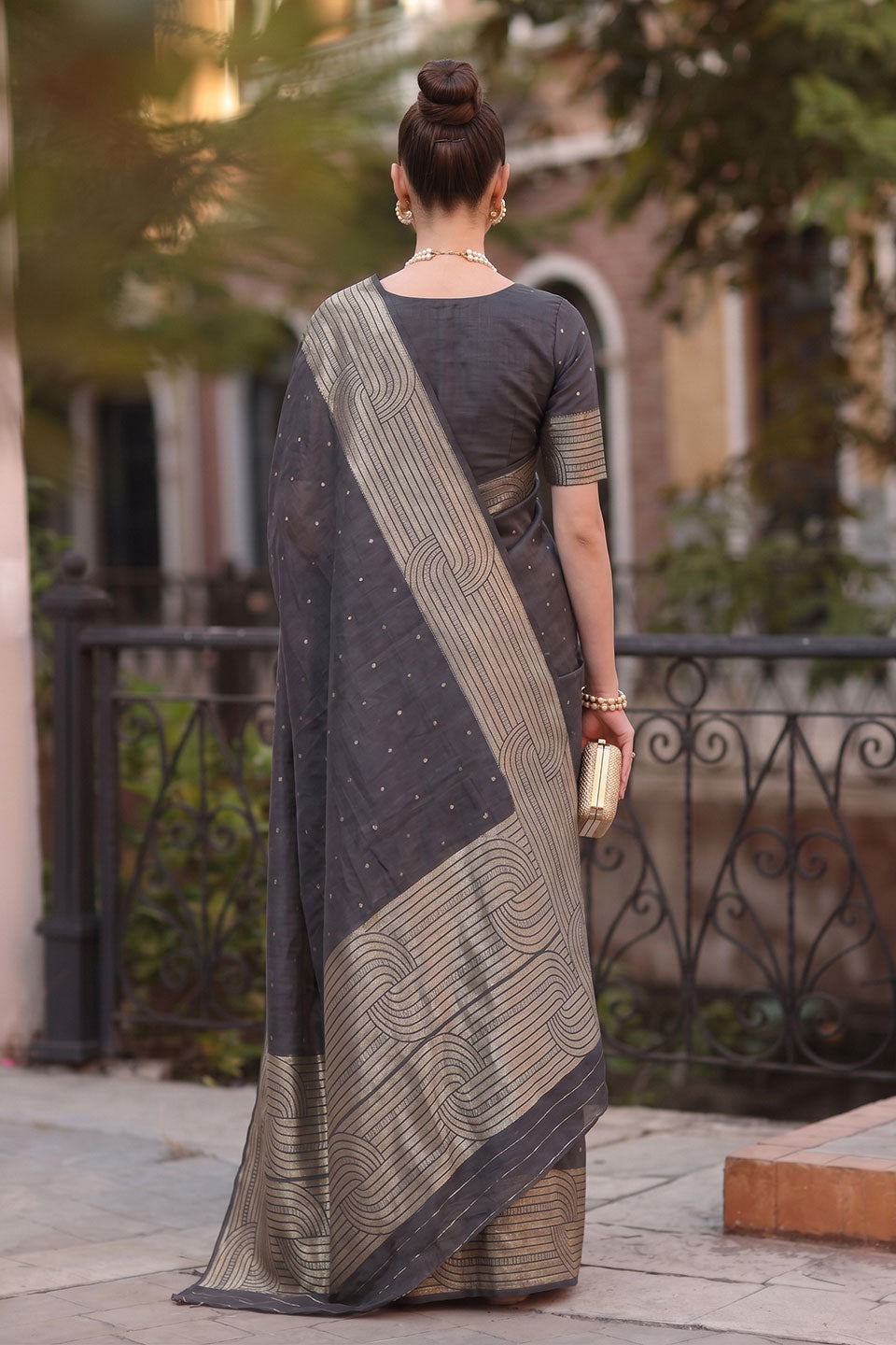 Awesome Festive Wear Cotton Black Saree | Buy Online India