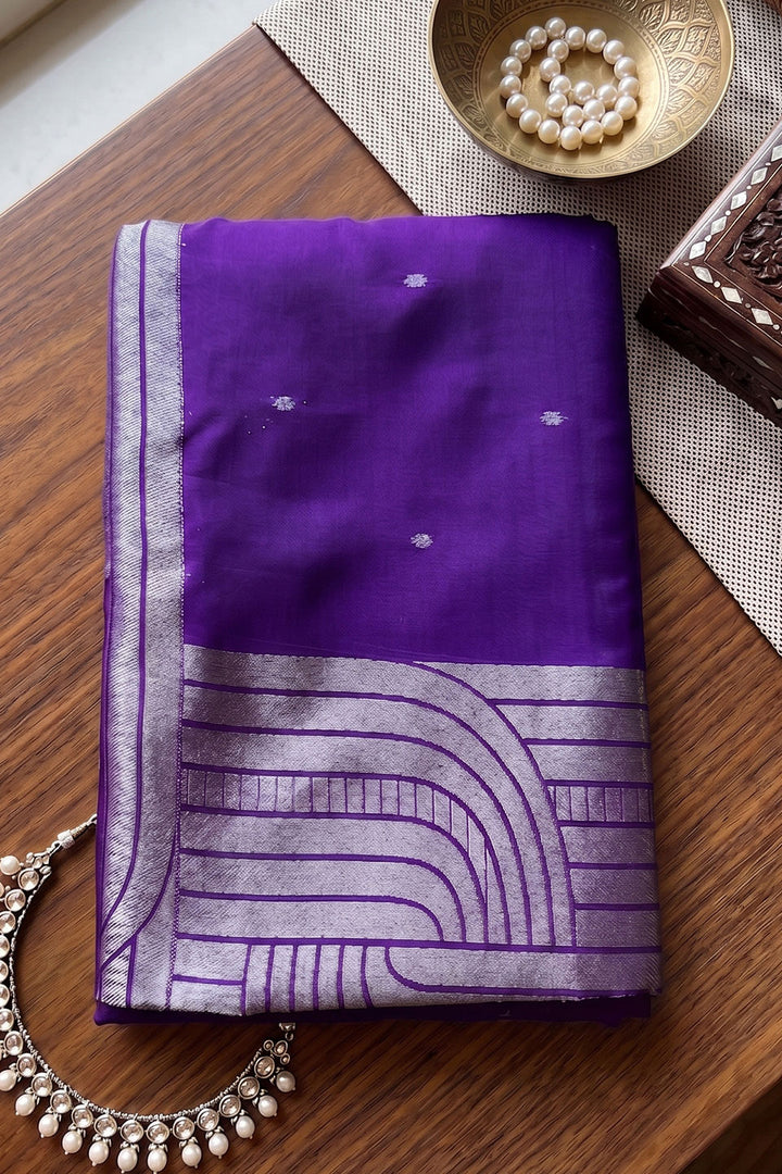 Tempting Cotton Purple Saree For Festive | Buy Online India