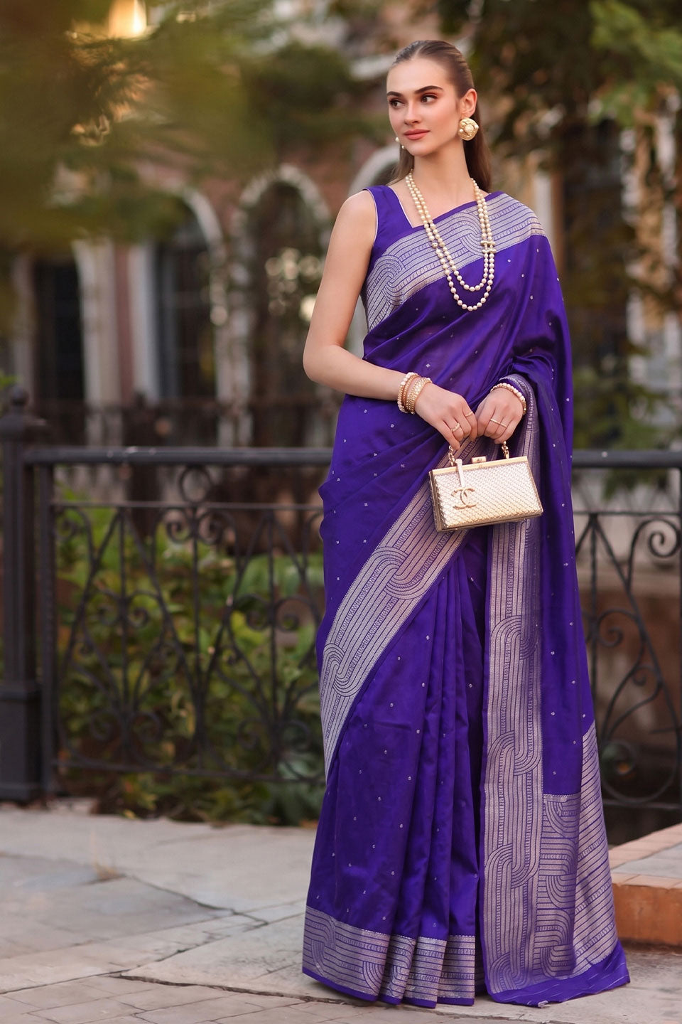 Tempting Cotton Purple Saree For Festive | Buy Online India