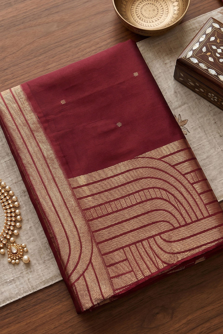 Festive Wear Maroon Gorgeous Cotton Saree | Buy Online India