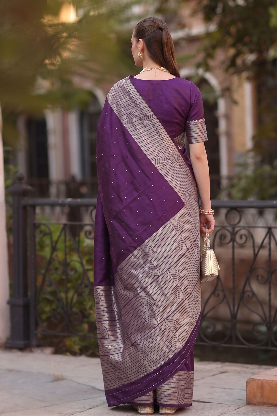 Cotton Wine Color Festive Wear Saree | Buy Online India