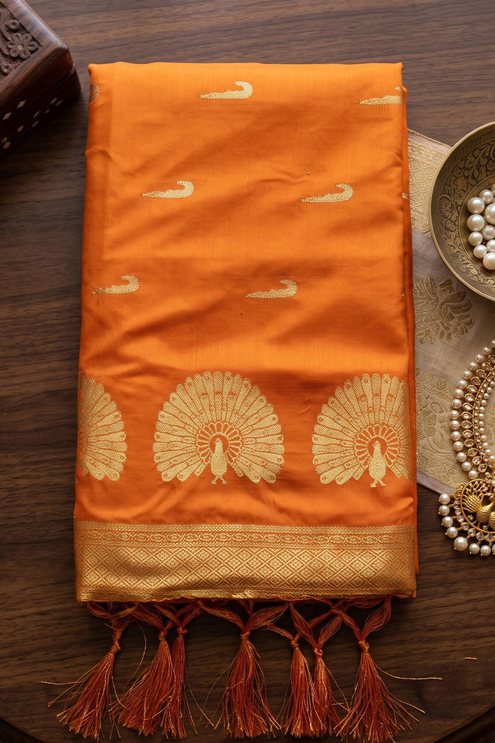 Festive Style Weaving Work Art Silk Saree In Yellow Color