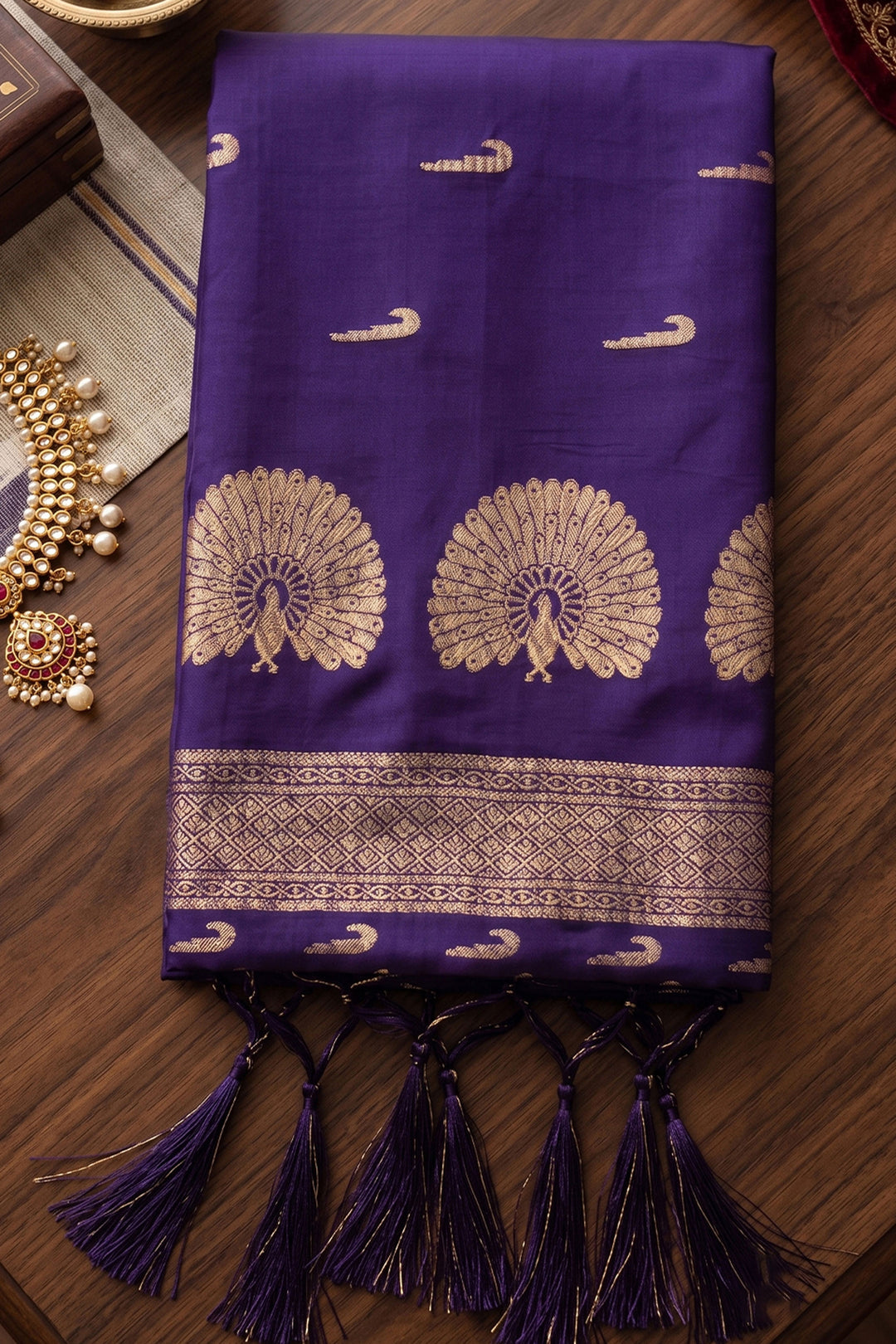 Purple Weaving Work Festive Style Art Silk Saree
