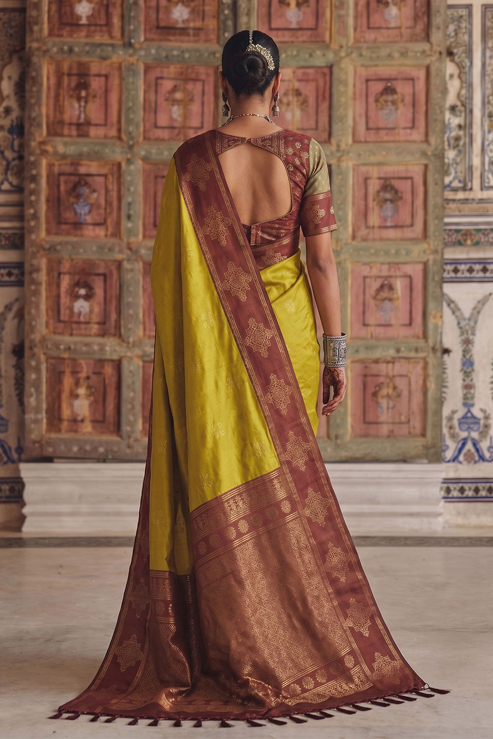 Soft Silk Captivating Weaving Design Mustard Saree | Buy Online India