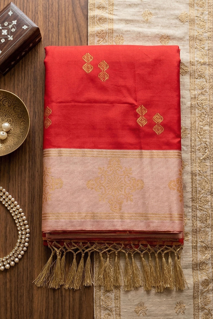 Red Soft Silk Glamorous Weaving Design Saree | Buy Online India