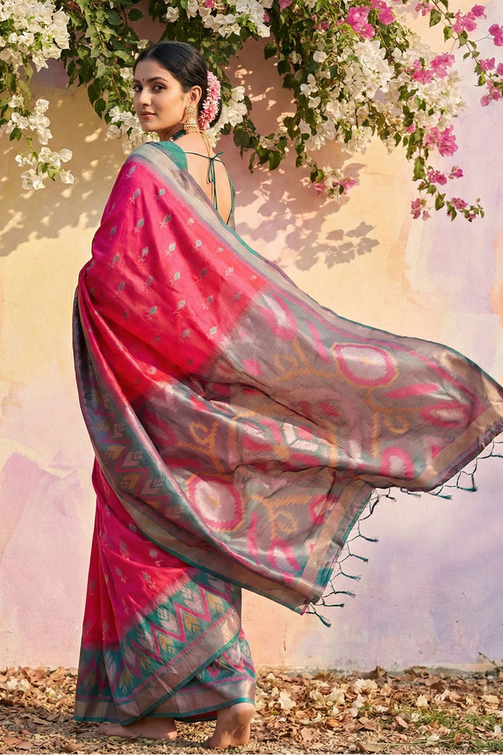 Festive Style Printed Work Pink Color Soft Silk Saree | Buy Online India