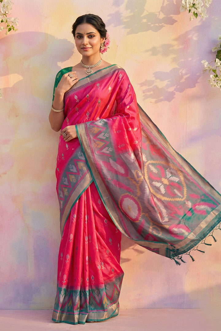 Festive Style Printed Work Pink Color Soft Silk Saree | Buy Online India