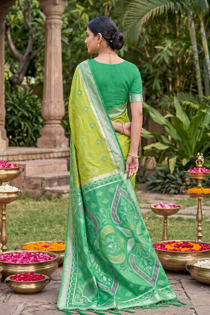 Engaging Sea Green Soft Silk Weaving Design Saree | Buy Online India