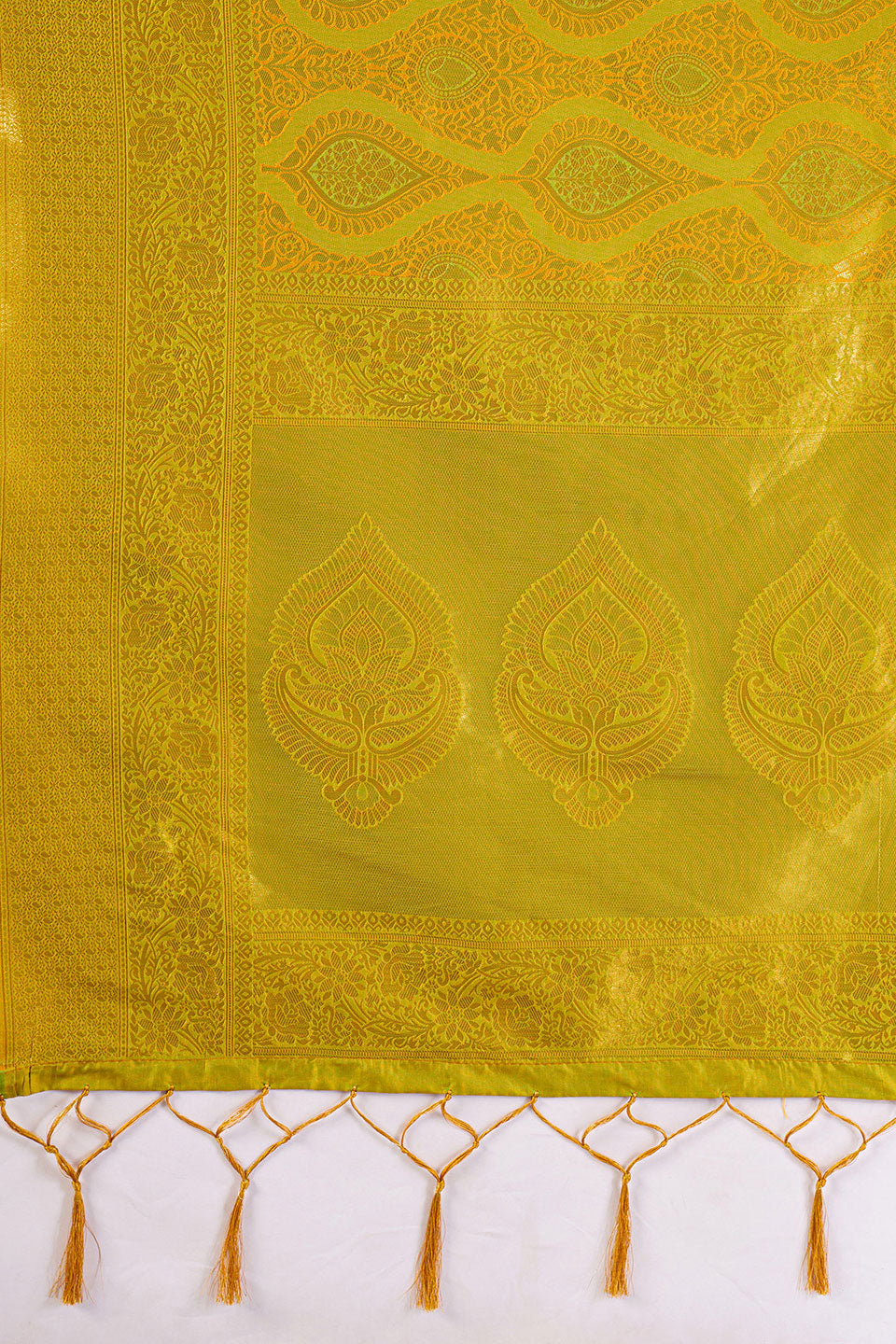 Mustard Color Weaving Work Kanjivaram Silk Saree | Buy Online India