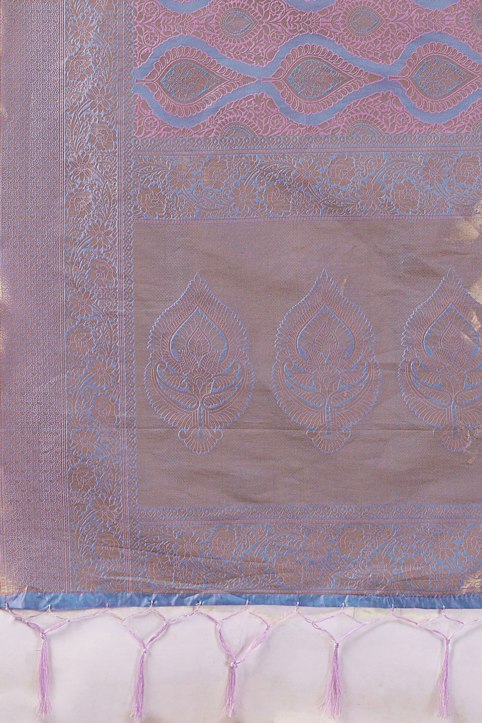 Weaving Work Kanjivaram Silk Saree In Lavender Color | Buy Online India