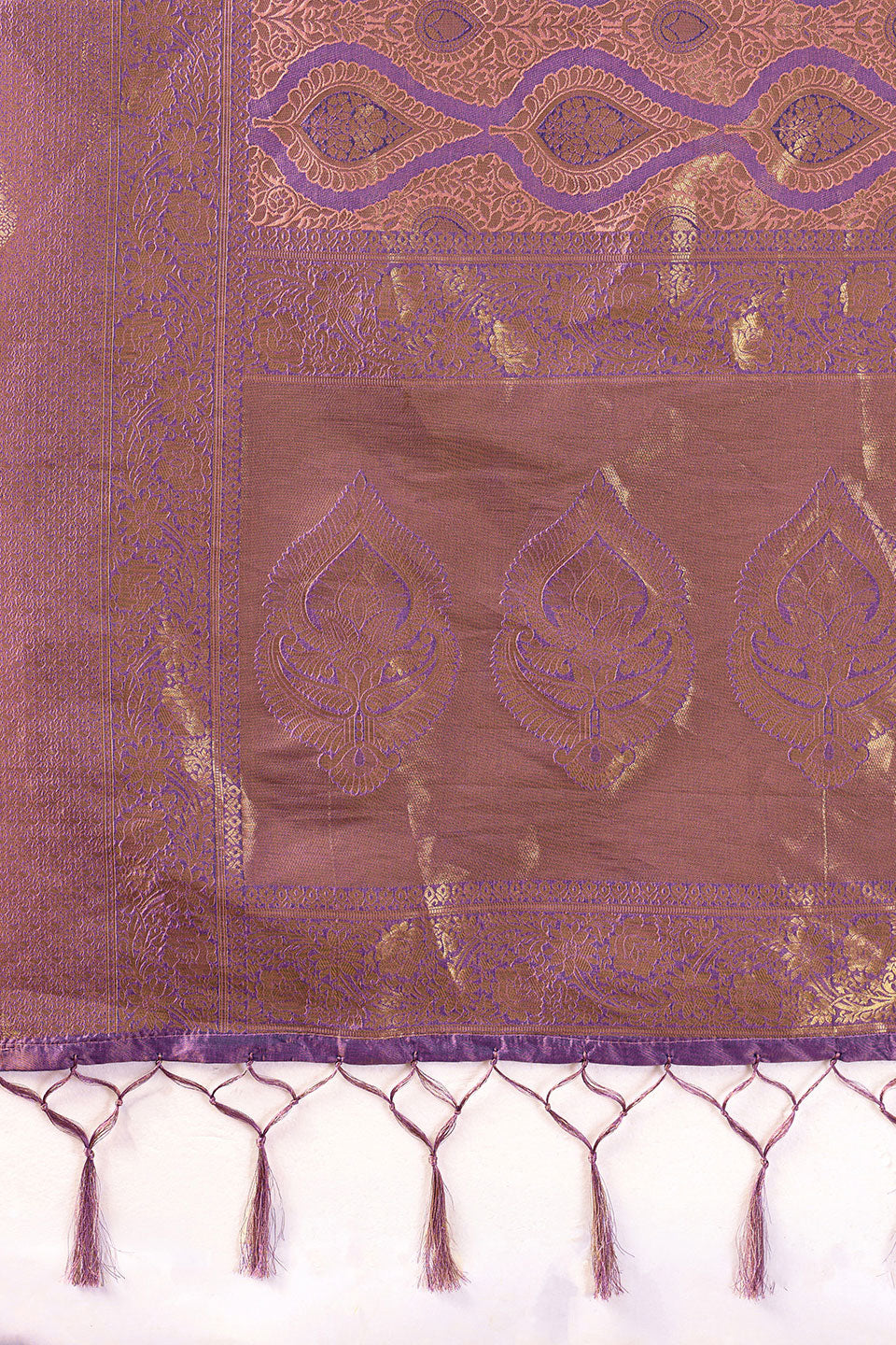 Purple Kanjivaram Silk Saree With Weaving Work | Buy Online India