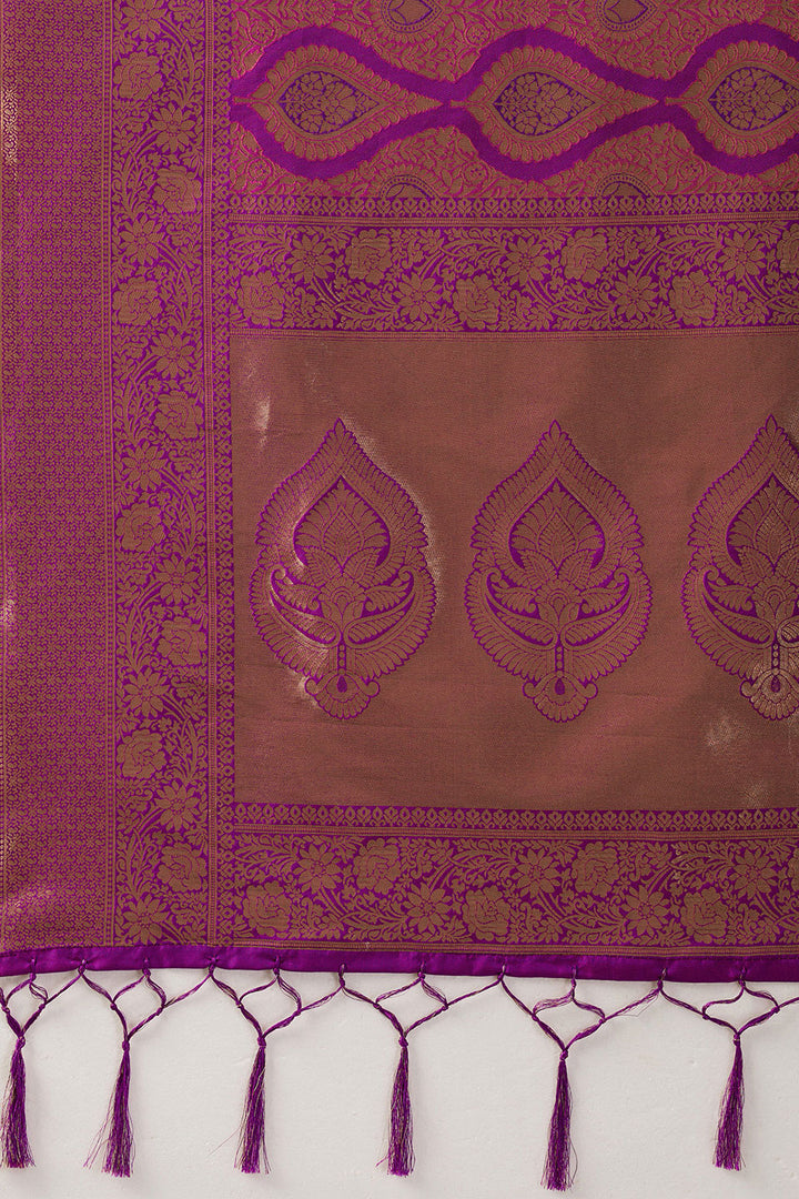 Magenta Color Weaving Work Kanjivaram Silk Saree | Buy Online India