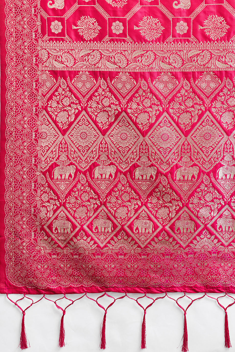 Rani Color Graceful Banarasi Silk Blend Saree | Buy Online India