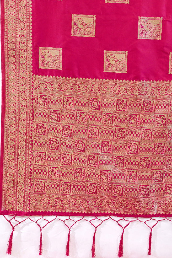 Magenta Color Weaving Work Banarsi Style Silk Saree | Buy Online India