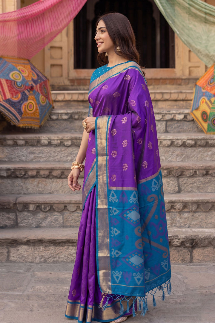 Amazing Purple Soft Silk Festive Saree | Buy Online India