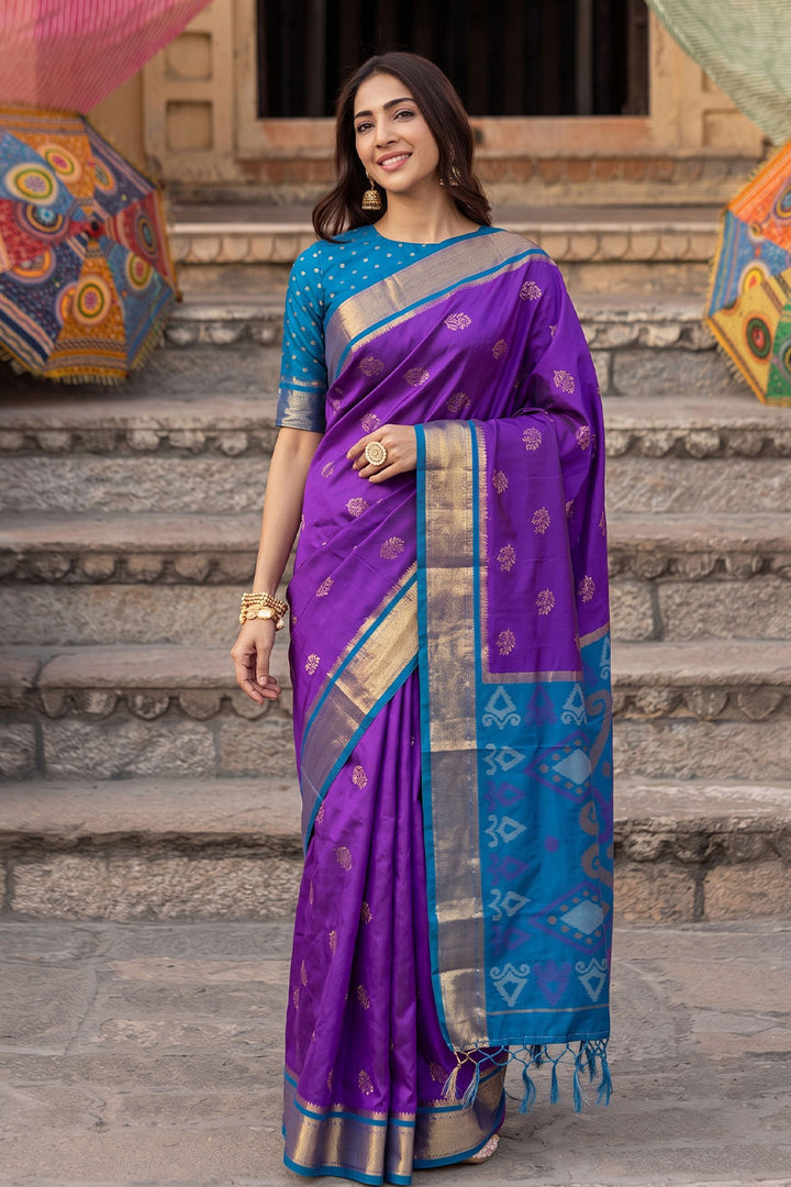 Amazing Purple Soft Silk Festive Saree | Buy Online India