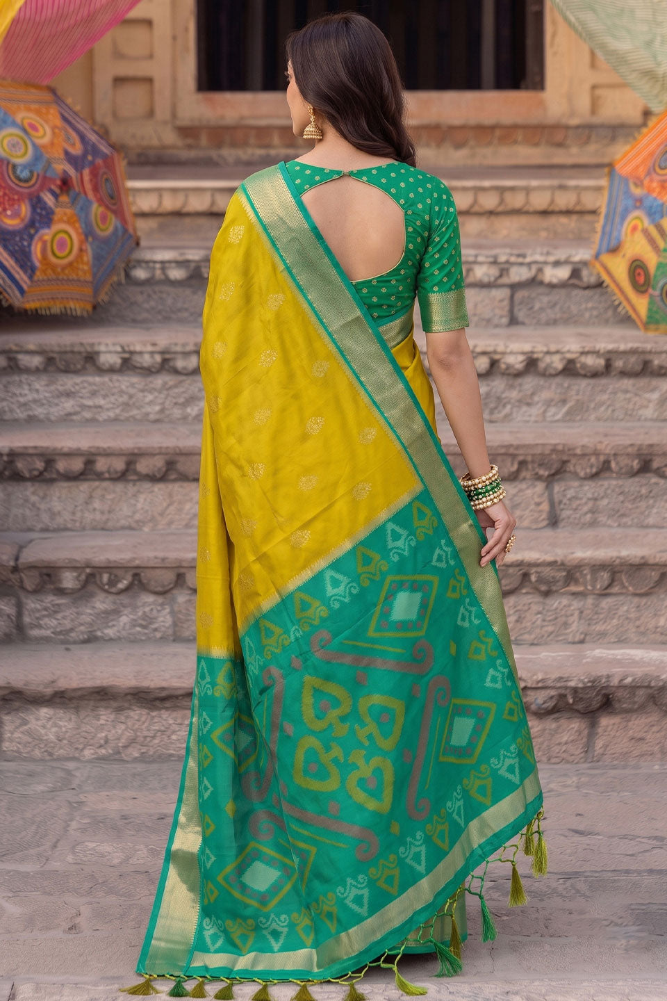 Soothing Mustard Color Festive Wear Soft Silk Saree | Buy Online India
