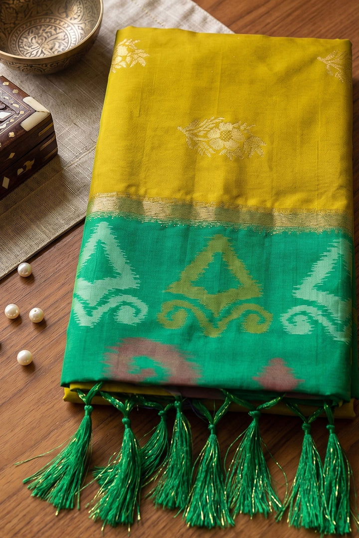 Soothing Mustard Color Festive Wear Soft Silk Saree | Buy Online India