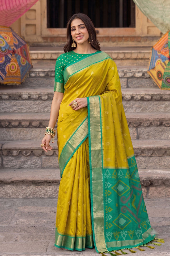 Soothing Mustard Color Festive Wear Soft Silk Saree | Buy Online India