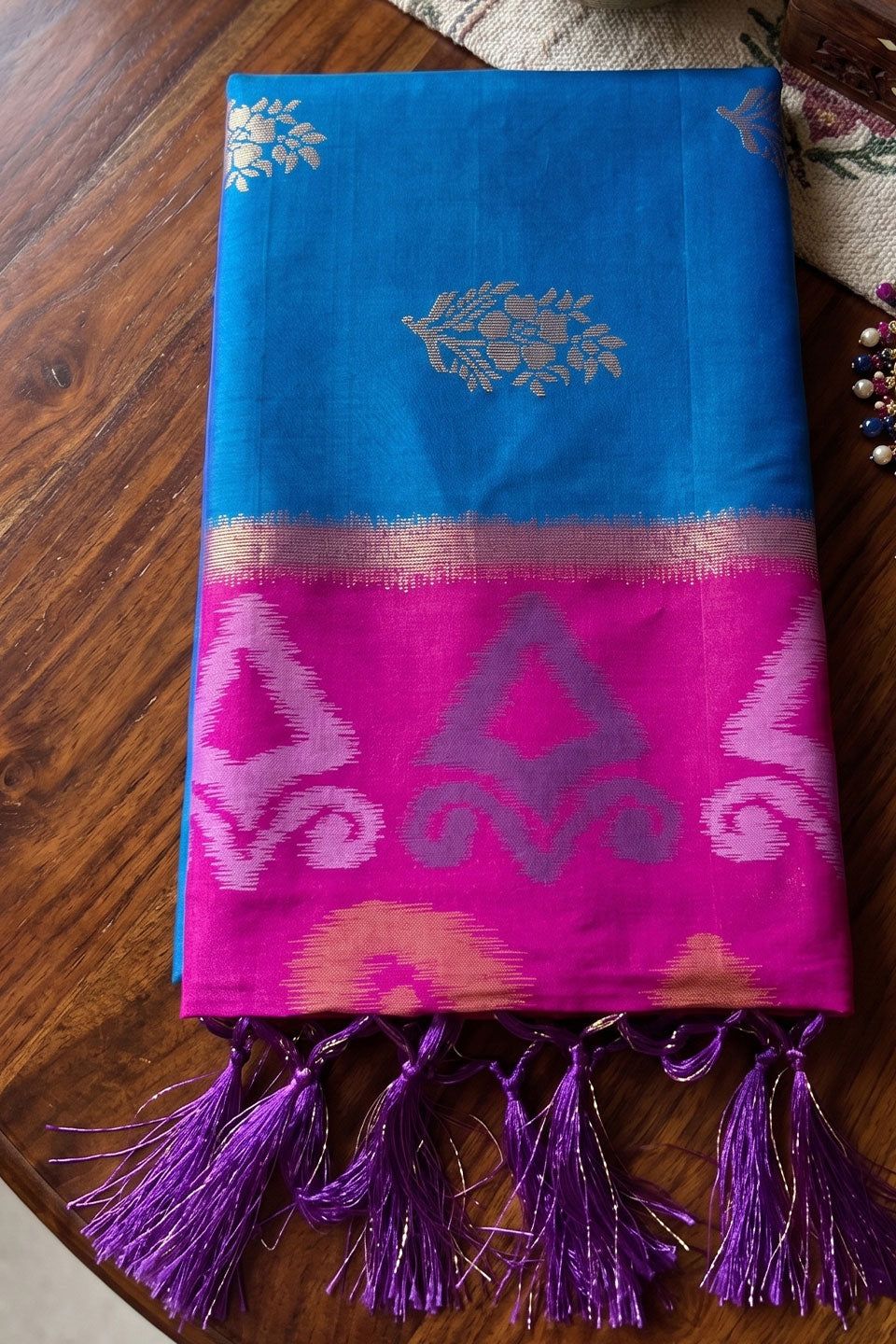 Festive Wear Soft Silk Cyan Color Gorgeous Saree | Buy Online India