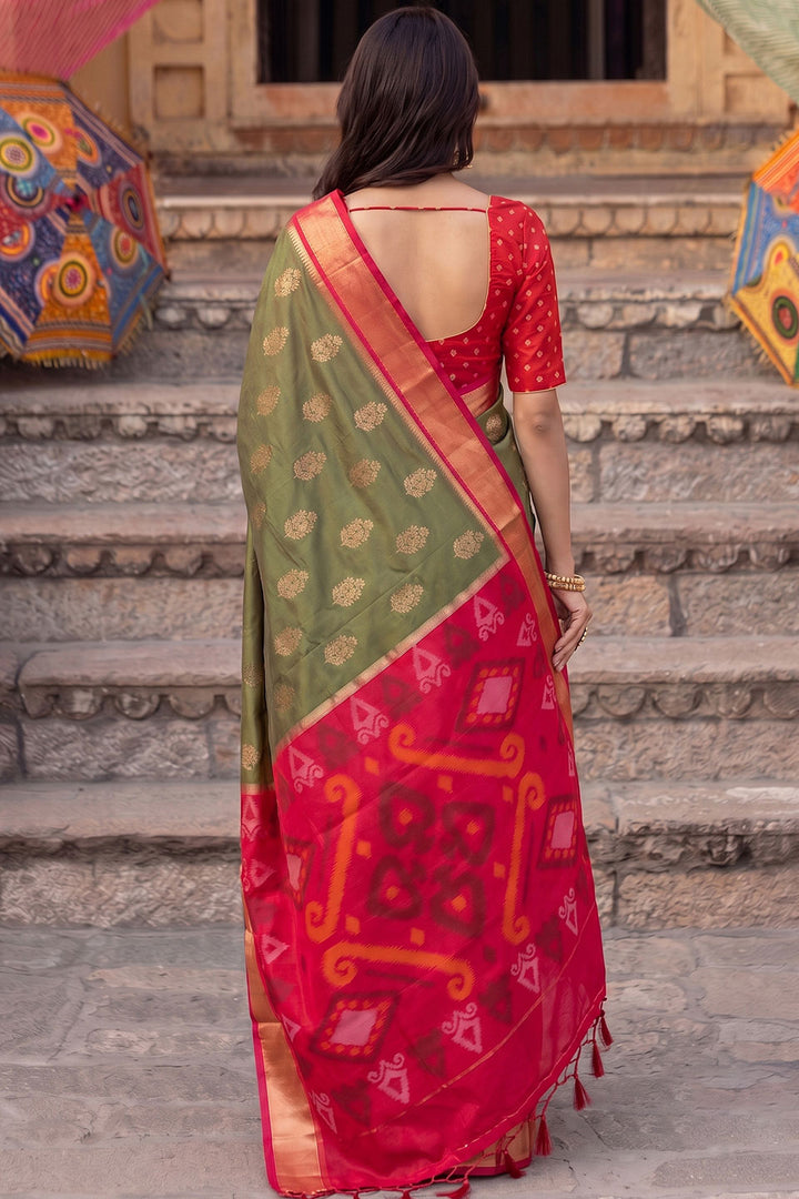 Graceful Soft Silk Green Festive Style Saree | Buy Online India