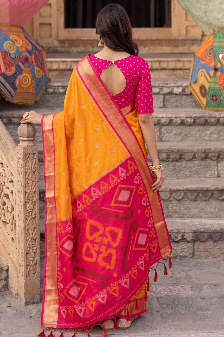 Festive Look Soft Silk Orange Color Saree | Buy Online India