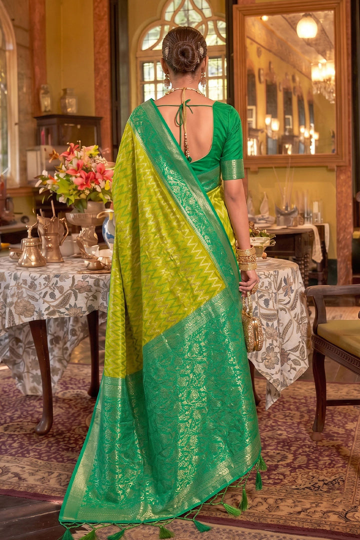 Function Style Sea Green Silk Saree With Weaving Work | Buy Online India