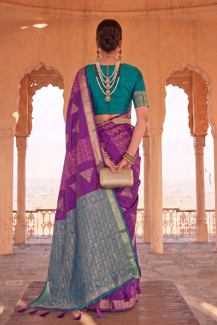 Soft Silk Weaving Work Saree In Purple Color | Buy Online India