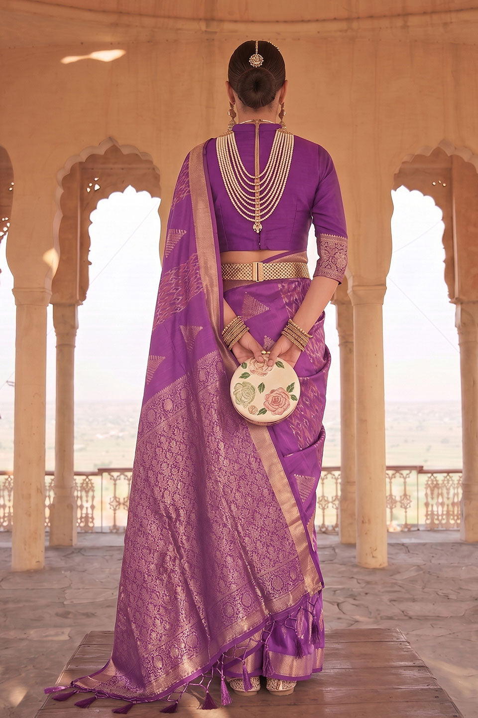 Soft Silk Weaving Work Saree In Lavender Color | Buy Online India