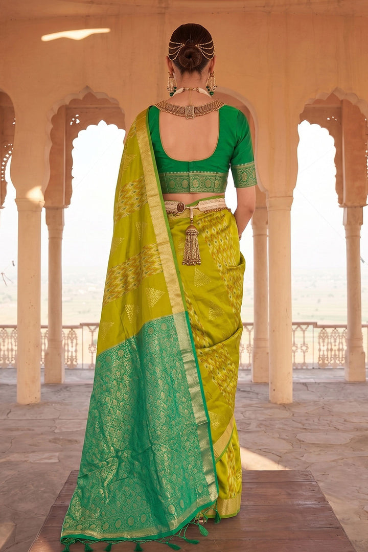 Green Soft Silk Weaving Work Function Style Saree | Buy Online India