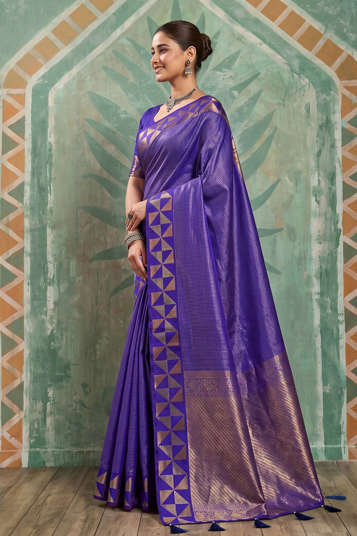 Soothing Weaving Designs On Lavender Art Silk Saree | Buy Online India
