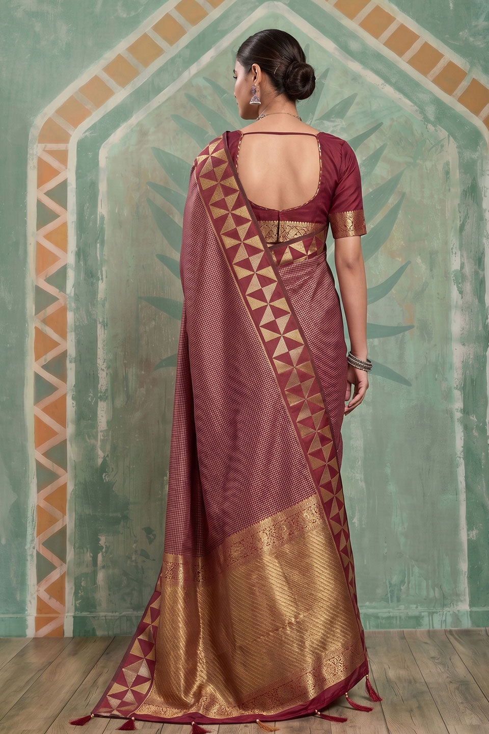 Graceful Art Silk Red Saree With Weaving Designs | Buy Online India