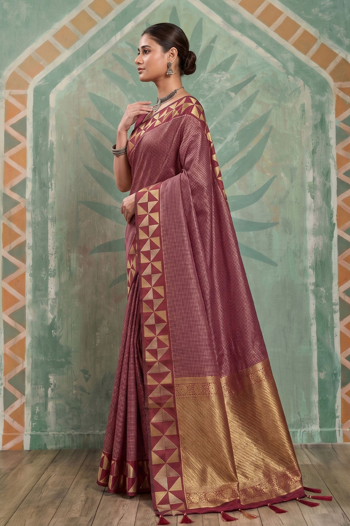 Graceful Art Silk Red Saree With Weaving Designs | Buy Online India