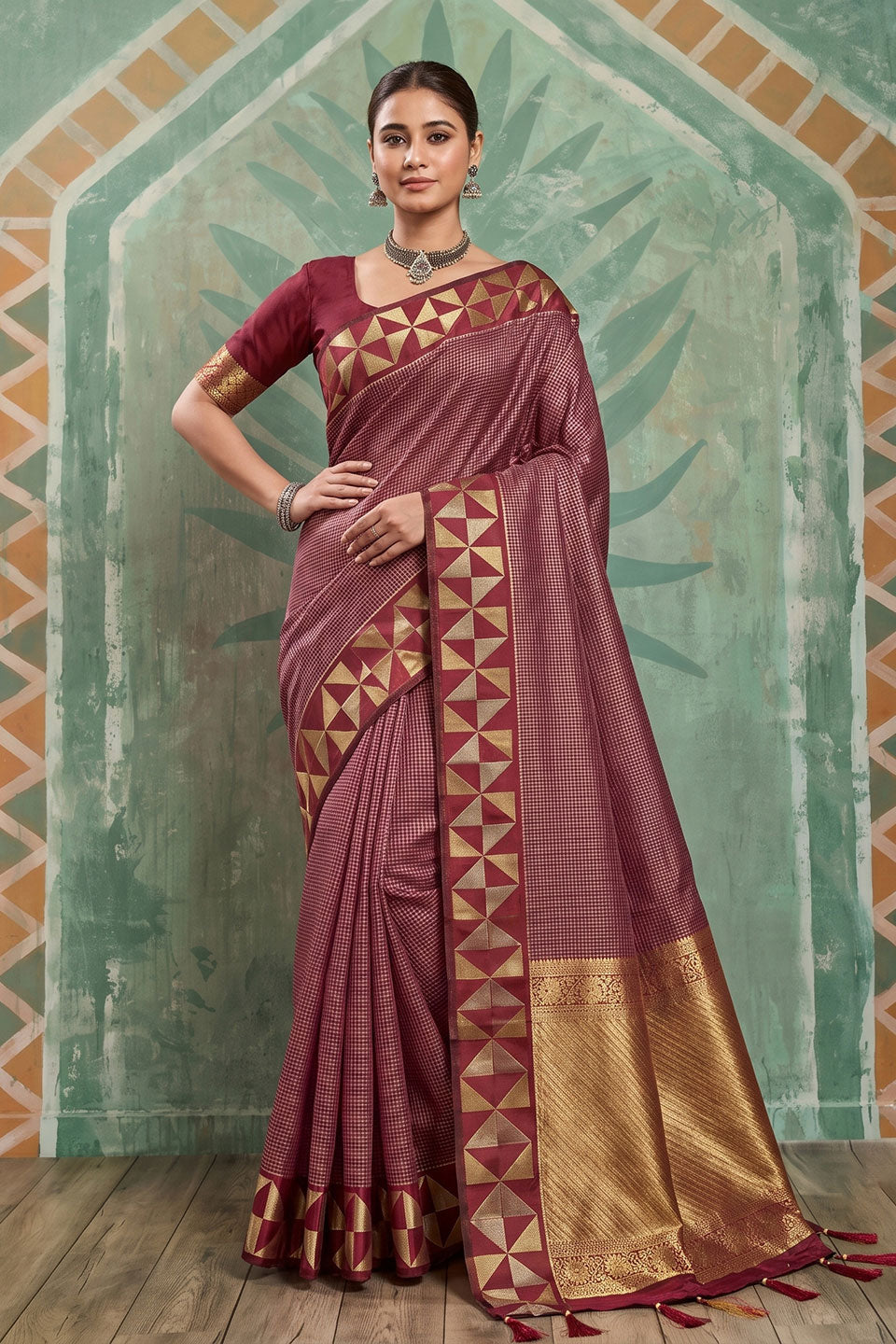 Graceful Art Silk Red Saree With Weaving Designs | Buy Online India