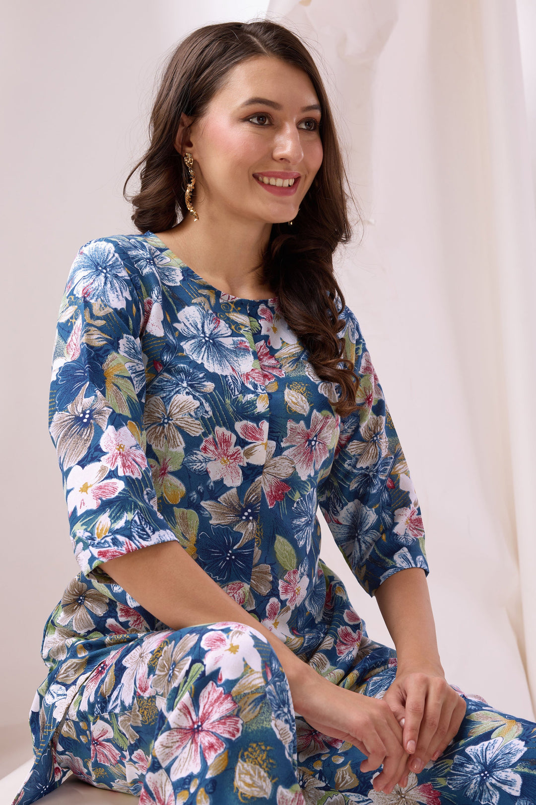 Exclusive Cotton Fabric Printed Trendy Blue Color Co Ord Set | Buy Online India