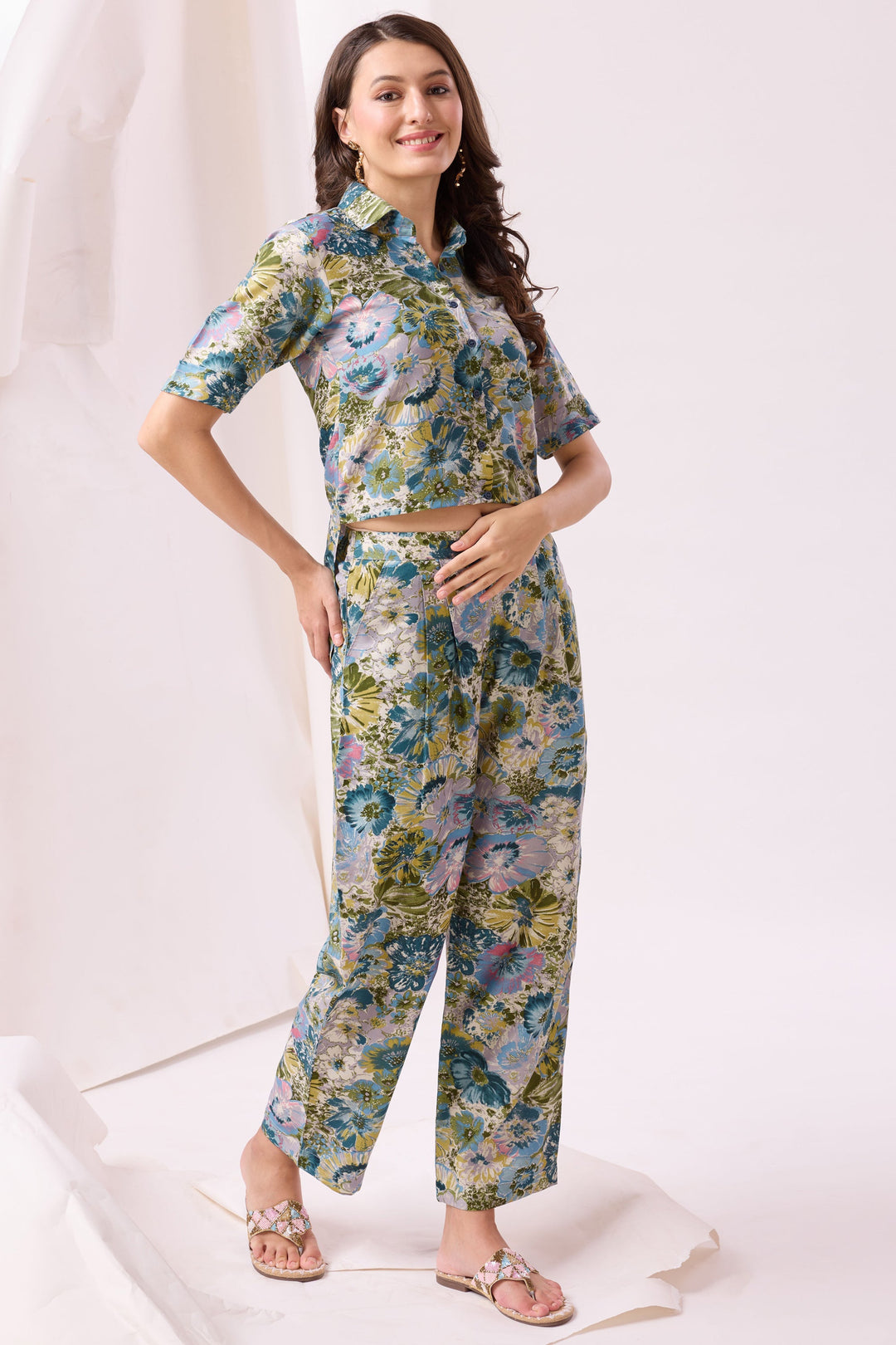 Exclusive Printed Multi Color Cotton Fabric Beatific Co Ord Set | Buy Online India