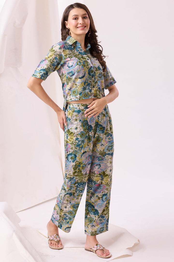 Exclusive Printed Multi Color Cotton Fabric Beatific Co Ord Set | Buy Online India